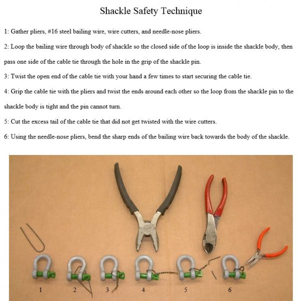 Shackle Safety Tie Technique